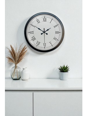 FRY Zentime 40 cm Siyah Şık Duvar Saati