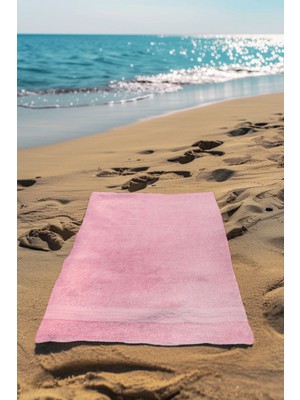 Ellaline Pembe Plaj Havlusu %100 Pamuk Sertifikalı Deniz & Havuz Havlu 70X130CM