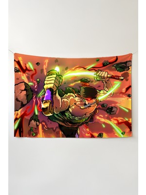 Charmbi One Piece Duvar Örtüsü – Çok Renkli Anime Temalı Kumaş Oda Dekoru Tapestry