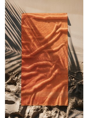 Ellaline Turuncu Plaj Havlusu %100 Pamuk Sertifikalı Deniz & Havuz Havlu 70X140CM