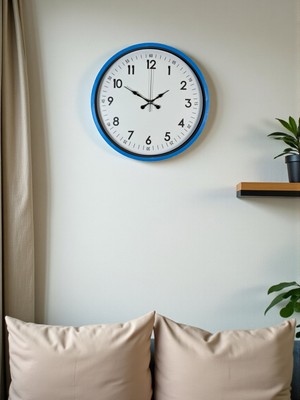 FRY Zentime 36 cm Mavi Dekoratif Duvar Saati