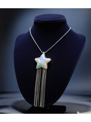 Jade'm Gold Paslanmaz Çelik Yıldız Püsküllü Kolye