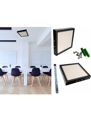 Cata 18W Beyaz S.ü. Kare LED Panel (Siyah Kasa)