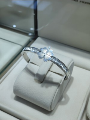 Jade'm Gold Çelik Altın Kaplamalı Dört Yapraklı Yonca Kelepçe