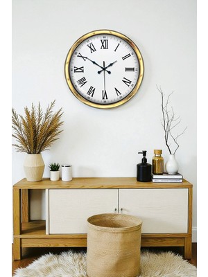 FRY Zentime Majestic Gold 40 cm Metal Duvar Saati