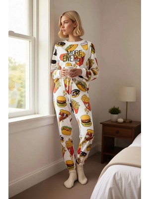 Benerly Kadın Bisiklet Yaka Düşük Kol Fitted Örme Pijama Takımı Fonksiyonel Dayanıklı Şık %100 Pamuk