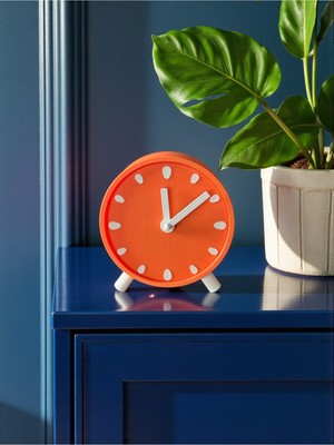 Decoroma Mandalina Saat | Dekoratif Turuncu Masa Üstü Saat – Sessiz Mekanizmalı