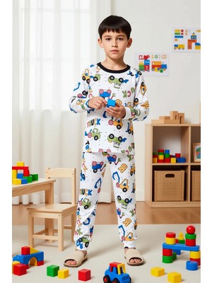 Benerly Erkek Çocuk Bisiklet Yaka Standart Kol Regular Kalıp Baskılı Örme Pijama Takımı Fonksiyonel Spor