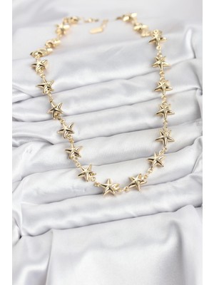 Bsre Yıldız Model Pirinç Kadın Kolye (Gold Renk)
