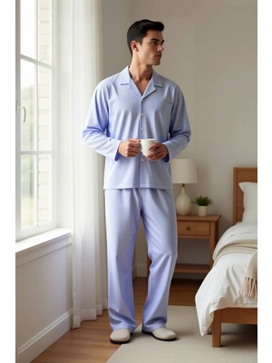 Benerly Erkek Gömlek Yaka Standart Kol Regular Kalıp Dokuma Pijama Takımı Fonksiyonel Dayanıklı Şık