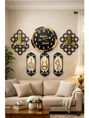 Salon Için Tasarlanmış Duvar Saati ve Konbin Kişiye Özel Saat 40 Cmdir. No 54