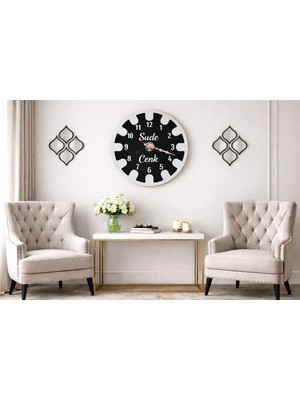 Odalar Için Duvar Saati Kişiye Özel Saat 40 cm Dir. No 55