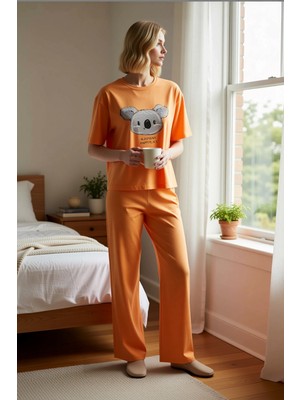 Benerly Kadın Bisiklet Yaka Standart Kol Regular Kalıp Pijama Takımı Fonksiyonel Modern %100 Pamuk