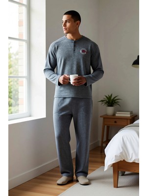 Benerly Erkek Bisiklet Yaka Standart Kol Regular Fit Örme Büyük Beden Pijama Takımı Fonksiyonel Şık