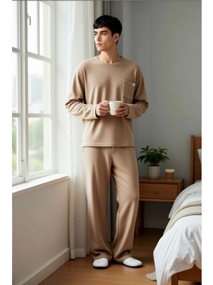 Benerly Erkek Bisiklet Yaka Standart Kol Uzun Kollu Regular Fit Örme Pijama Takımı Fonksiyonel Şık