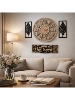 Salon Için Tasarlanmış Duvar Saati Kişiye Özel 40 Cmdir No 127