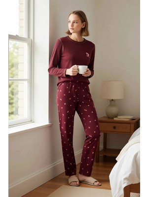 Benerly Kadın Uzun Kollu Kayık Yaka Regular Kalıp Waffle Örme Pijama Takımı Fonksiyonel Dayanıklı Şık