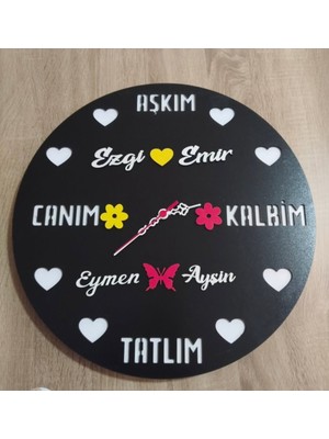 Salon Veya Oda Için Sevgiliye Özel Duvar Saati 40 cm Dir NO37