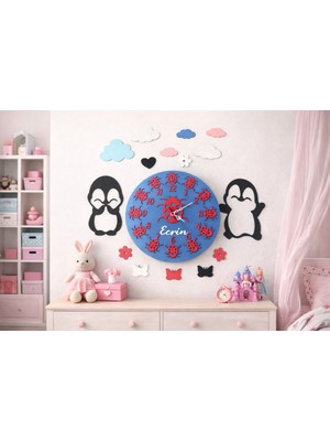 Genç Kız Odası Duvar Saati Kişiye Özel No 17