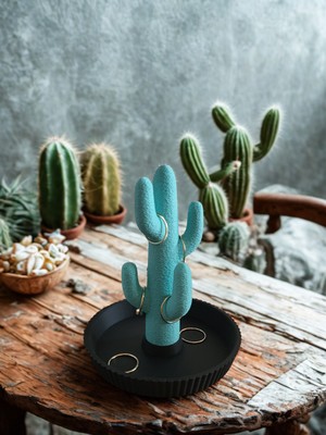 İkizler Ikizler 2 Adet Modern Yüzük Tutucu -Kaktüs Şeklinde