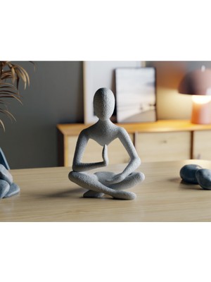 Atölye Matris Yoga Meditasyon Yapan Soyut Heykel Biblo Dekoratif Obje 10 cm Yükseklik 3D Baskı Pla Plastik