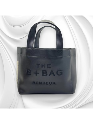 Bonheur The B+Bag Siyah Deri Kanvas Çanta