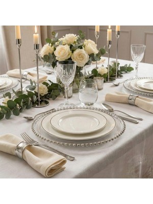 Le Paon 6'lı Set Incili Supla Takımı 30 cm Kırılmaz Polikarbon Şeffaf Amerikan Servis