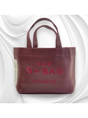 Bonheur The B+Bag Kırmızı Deri Kanvas Çanta
