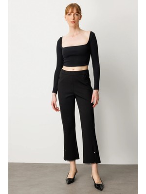 Ekol Paçası Taş Detaylı Pantolon 1089