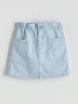 Lc Waikiki Yeni Sezon Beli Lastikli Kız Çocuk Kargo Jean Etek