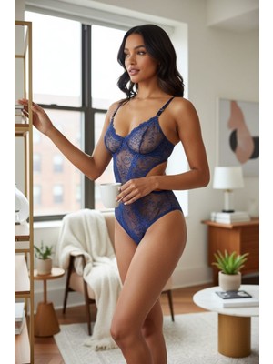 Vellora Kadın Glam Çiçek Desenli Kadın Bodysuit