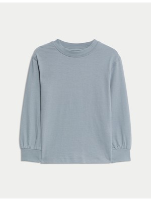 Marks & Spencer Saf Pamuklu Uzun Kollu Tişört (2–8 Yaş)