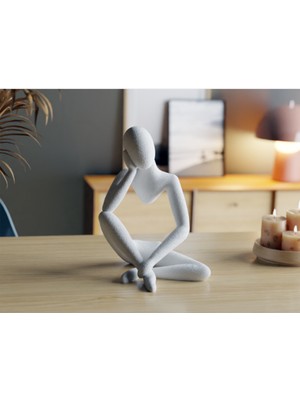 Atölye Matris Düşünen Soyut Heykel Biblo Dekoratif Obje 10 cm Yükseklik 3D Baskı Pla Plastik