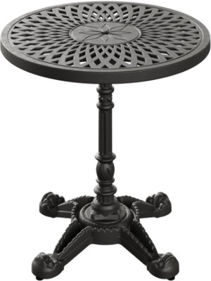 IVF Plastik Aslan Ayak Fiskos Masa 60 cm Yuvarlak Masa Bahçe Balkon Yemek Masası