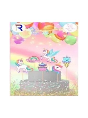 Unicorn Temalı Pasta Üstü Figür Set 6'lı