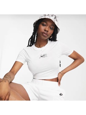 Nike Sportswear Air Crop Kadın Beyaz Tişört DN5852-100