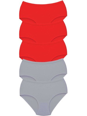 FRY 5 Adet Tutku Kadın Yüksek Bel Bato Kalın Lastik Külot S7