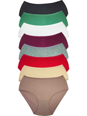 FRY 8 Adet Kadın Yüksek Bel Ribana Bato Külot S009