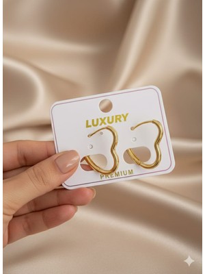 Akfecan Çelik 316L Kalpli Halka Küpe