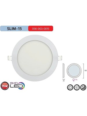Mons Horoz Slim 15 W Sıvaaltı LED Armatür 6400 K 1500 Lm Beyaz Işık Asma Tavan LED