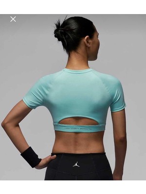 Nike Jordan Sport Women's Bodycon Performance Top - Vücudu Saran Mavi Kadın Performans T-Shirt FV6927-368