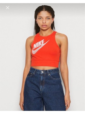Nike Sportswear Gel-Dance Cropped Turuncu Kadın Atlet DZ4607-633