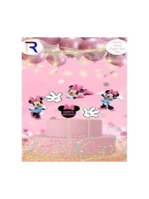 Minnie Mouse Temalı Pasta Üstü Figür Set 6'lı