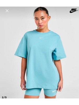 Nike Sportswear Loose Fit Short-Sleeve Bol Kalıp Mavi Kadın T-Shirt FD4149-464