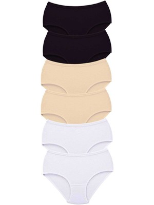 FRY 6 Adet Tutku Kadın Yüksek Bel Bato Kalın Lastik Külot S15