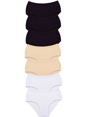 FRY 7 Adet Tutku Kadın Yüksek Bel Bato Kalın Lastik Külot S15