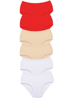 FRY 6 Adet Tutku Kadın Yüksek Bel Bato Kalın Lastik Külot S18