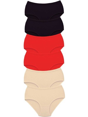 FRY 6 Adet Tutku Kadın Yüksek Bel Bato Kalın Lastik Külot S11