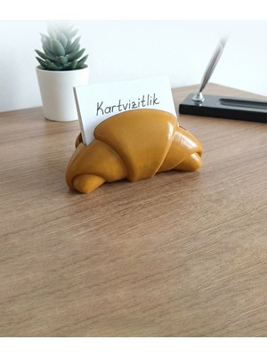 Alvina Atölye Kruvasan Şeklinde Fotoğraf ve Kart Tutucu - Yeni Iş Hediyesi - Ofis Masaüstü Aksesuarı