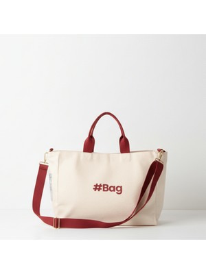 Baghashtag #BagSeries Bordo Kanvas Tote Çanta